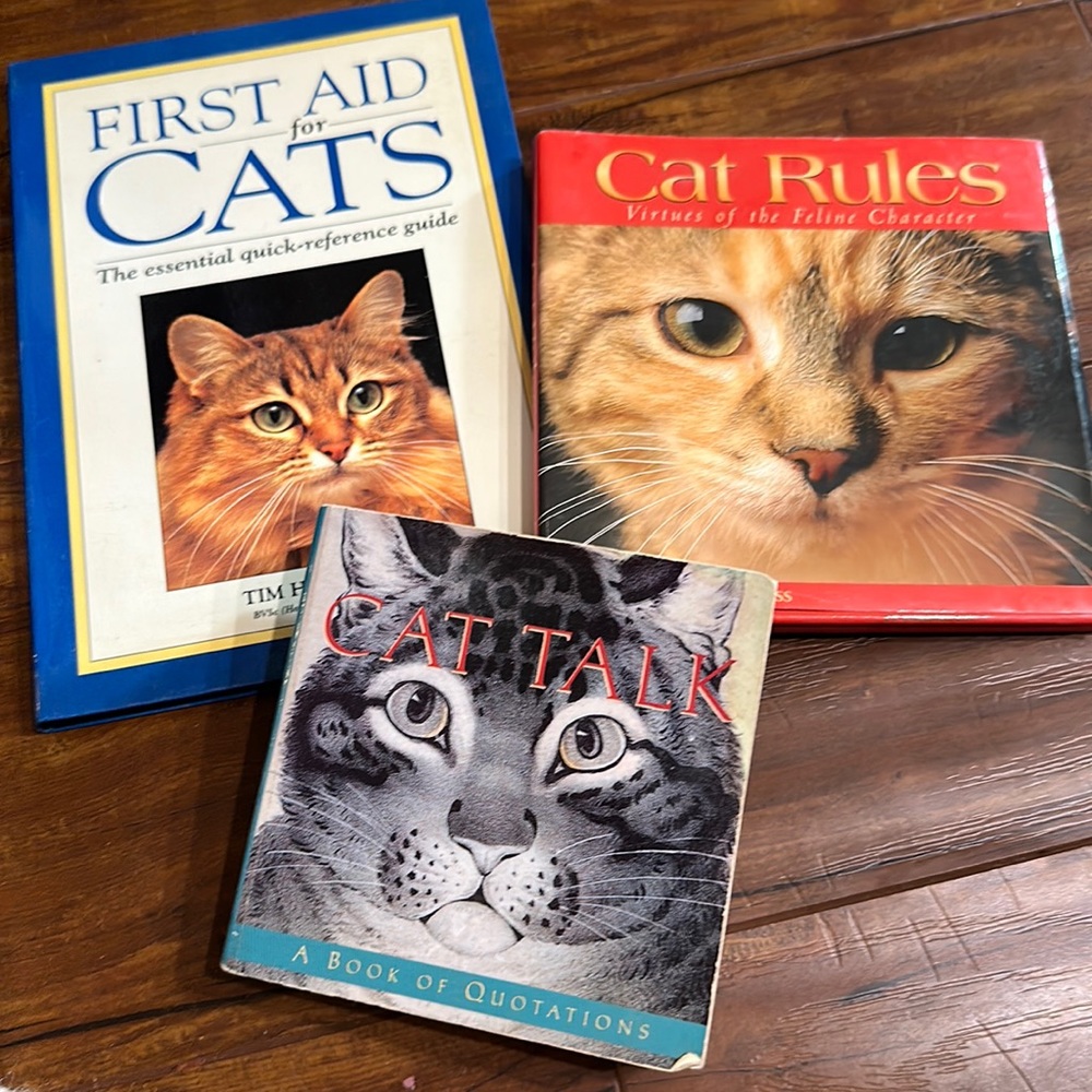 Cat Lover Book Bundle 3 Books Cat Rules Cat Talk First Aid for Cats